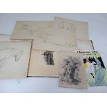 Book: A Folio sketch book of pencil drawings on Watman paper together with a few loose pencil