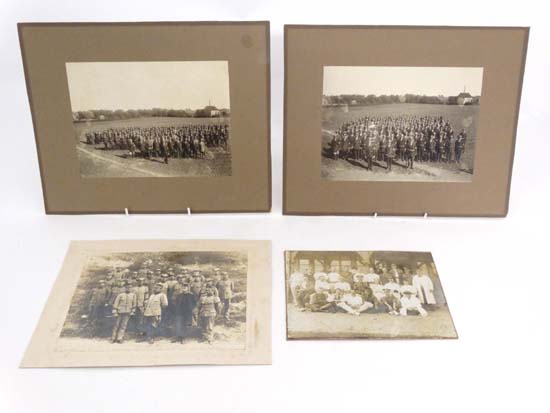 Militaria : A collection of WWI Military photographs , to include an unusual photo of a platoon of