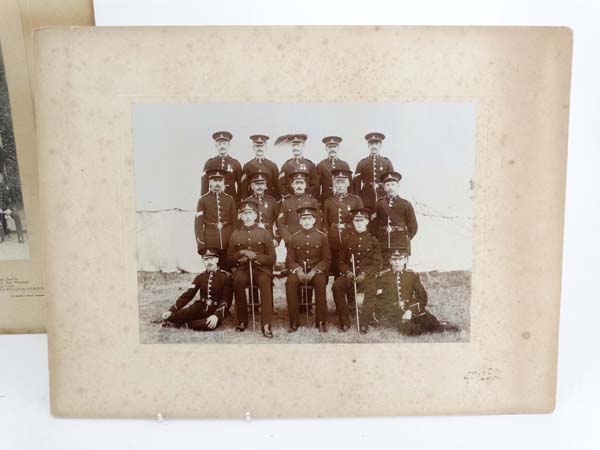 Militaria : An assortment of three pre WWI military photographs , comprising a group shot of - Image 8 of 16