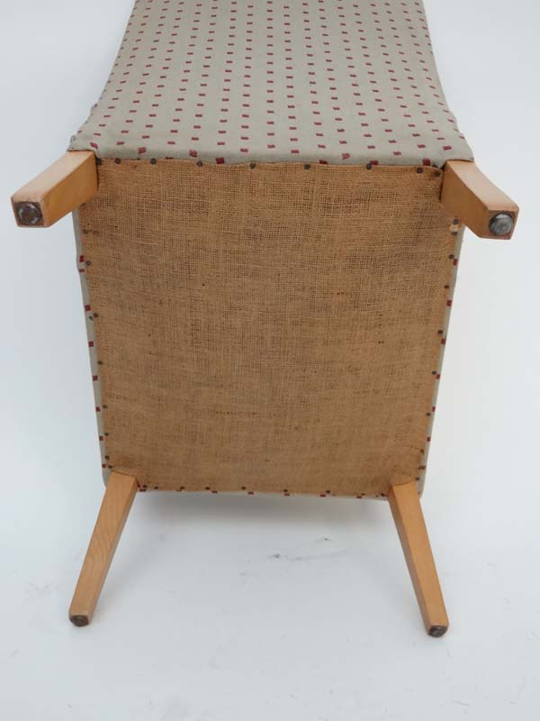 Vintage Retro : a contemporary 1950's style low squared form nursing chair with cloth upholstery and - Image 5 of 5