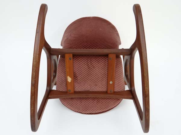 Vintage Retro : a Danish PF teak rocking armchair attributed to the designer  Vladimir Kagan or - Image 6 of 6