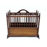 A c.1900 mahogany magazine rack with two divisions of gated form and turned acorn tops 15" long x