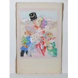 An original watercolour illustration on board by Jane P Savage, c1940. A Christmas scene depicting a