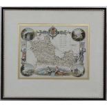 Maps: A framed and glazed map of '' Berkshire '' by Thomas Moule. C1840. From a series originally