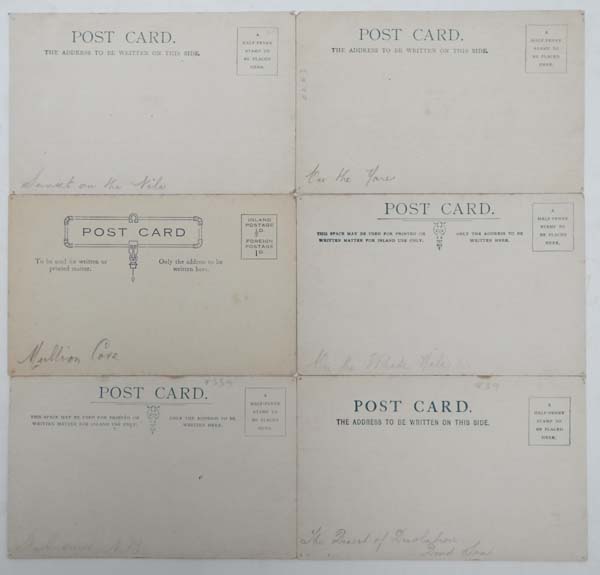 Set of 6 original watercolours on post cards c 1920. Initialled ' W.H. '' Views including : 'The - Image 2 of 2
