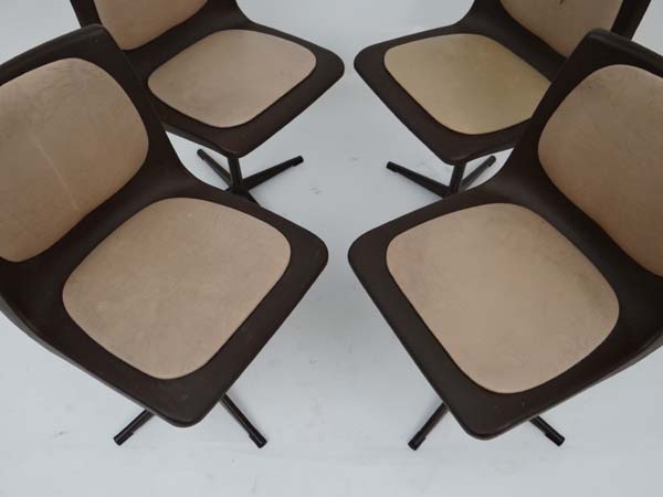 Vintage Retro : a set of 4 British Steelux London 11-16 GLC size D designed pedestal chairs with - Image 4 of 5