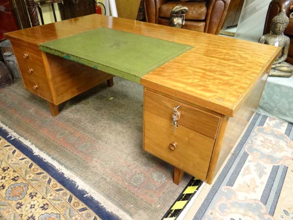 Vintage Retro : Waring and Gillows Table Pedestal Code no. FTA 192 of walnut and satin walnut 6' x - Image 12 of 29