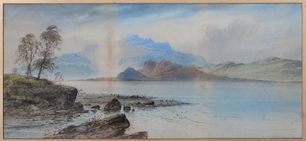 Willian Henry Earp (1833-?),
Watercolours ,a pair,
Loch scenes,
Both signed lower left,
9  1/2 x 21" - Image 3 of 4