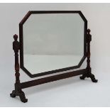 Waring & Gillows Ltd 70386 Stamped and labelled under : An early 20thC oak dressing table mirror of