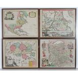 Maps : Four hand coloured prints of comprising Stralsund , Germany  ( entitled : ' Prospect ,