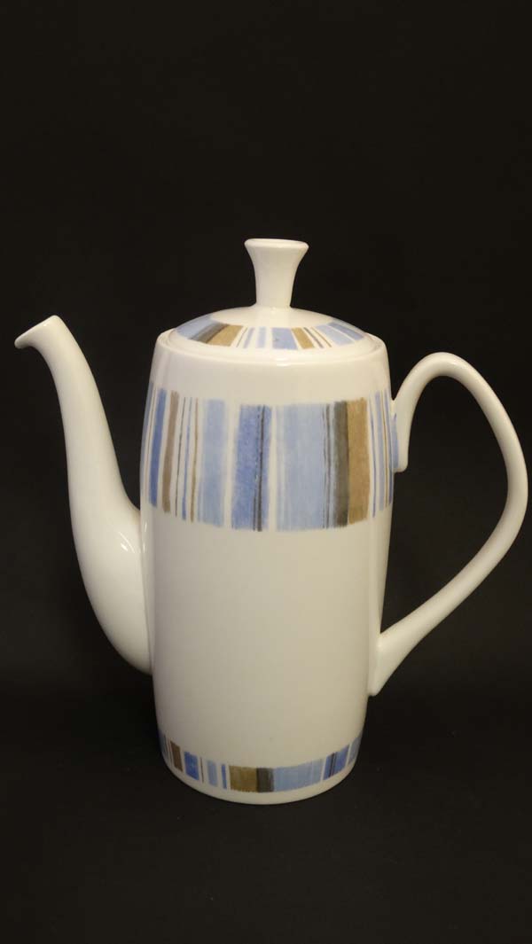 Vintage Retro : Shelley  Aegean 14283 pattern, a bone china coffee set comprising : coffee pot, - Image 3 of 14