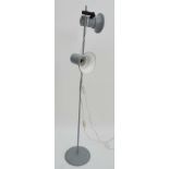 Vintage Retro : a Danish ' Standard Lamp ' with pair of adjustable, directional lights each with a