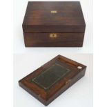 A 19thC  walnut writing slope / lap desk 10 5/8" wide  CONDITION: Please Note -  we do not make