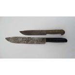 2 x 19thC Sheffield, trade knives with horn handles one marked Lindner & co warranted the other