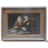 Vitale XIX- XX Continental School,
Oil on canvas,
Two monks in a kitchen tasting food,
Signed