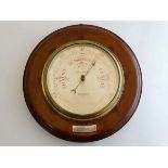 Early Propellor cased barometer : a ' Short & Mason , London ' mahogany Aircraft propeller boss