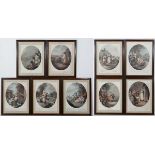 F Bartolozzi after W Hamilton,  
Nine coloured Coloured Stipple oval engravings,
" January,