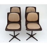 Vintage Retro : a set of 4 British Steelux London 11-16 GLC size D designed pedestal chairs with