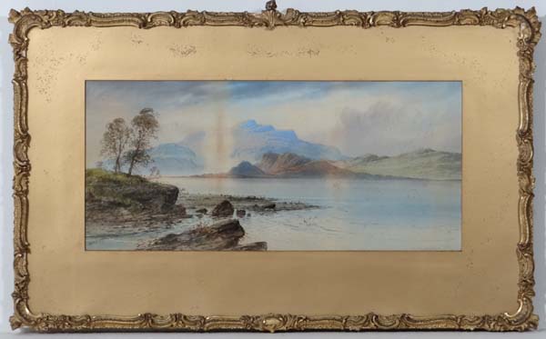 Willian Henry Earp (1833-?),
Watercolours ,a pair,
Loch scenes,
Both signed lower left,
9  1/2 x 21"