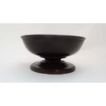 A 19thC walnut Wassail like pedestal bowl with foot 12" diameter  CONDITION: Please Note -  we do