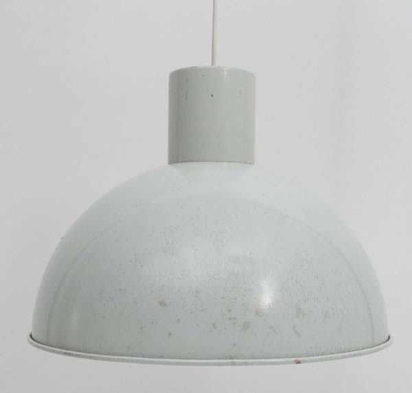 Vintage Retro : a Danish Fog & Morup pendant light of white semi- domed form, labelled within , - Image 7 of 7