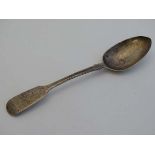 A Victorian silver fiddle pattern tablespoon hallmarked London 1855 maker H J Lias & Son 8 1/2" long