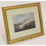 Aviation Art Robin Smith XX
Signed print 
' Hawker Hurricane ' with a skein on geese flying overhead