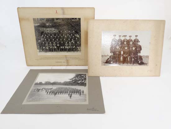 Militaria : An assortment of three pre WWI military photographs , comprising a group shot of - Image 3 of 16