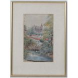 George Parsons Norman (1840-1914),
Watercolour,
A Park garden with ducks on a stream , 
Signed lower