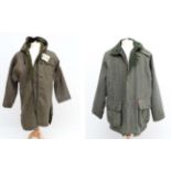 Country clothing : A tweed shooting coat by Open Air Countrywear , size L , padded diamond quilt