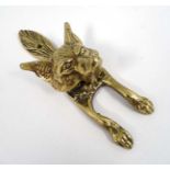 A cast brass door knocker in the form of a fox 6 1/2" high  CONDITION: Please Note -  we do not make