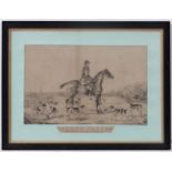 Hunting :
Monochrome engraving
' George Carter , Huntsman to the Duke of Grafton '
Titled under