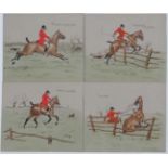 Hunting :
After Charles ' Snaffles' Johnson Payne (1884-1967) Set of four hand coloured engravings '