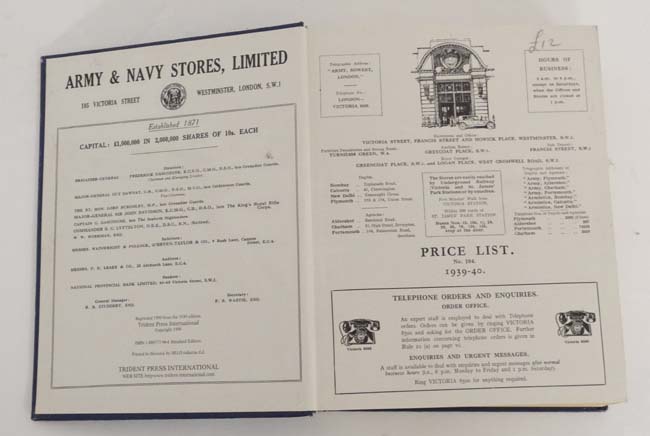 Books: Two volumes of the '' Army & Navy Stores Limited; General Price List 1939-40 '' Number 104. - Image 7 of 7