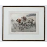 Dogs: Henry Wilkinson (1921-)
Limited Edition Coloured etching 15/100
Clumber Spaniels
Signed and