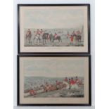 Hunting : T Fielding after Henry Alken (1785-1851) Two hand coloured engravings ' Leicestershire :