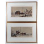 Stage Coach : Watercolours and gouaches.
A pair of Stage coaches being drawn by a team of four