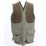 Country clothing : A tweed shooting gilet by Sutcliffe Farrar Field Classics , size M , large