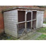 Dogs : a bespoke Gun Dog kennel and integral Run, with inspection door, door to kennel and another