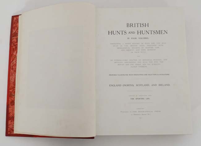 Books: '' British Hunts and Huntsmen '', in 4 volumes. The books illustrated with engravings and - Image 15 of 23