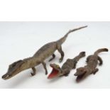 Taxidermy : Three small crocodiles / alligators , the largest 11 1/4" long (3) CONDITION: Please