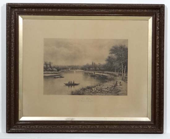 After R F McIntyre ( active 1897)
Pair monochrome engravings
' With the Stream , The Thames at Kew ' - Image 5 of 5