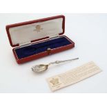 Edward VIII - 1937 Coronation : A silver gilt reproduction anointing spoon. hallmarked Sheffield