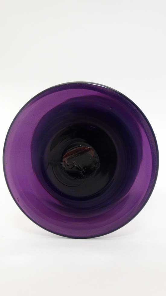 A 19thC amethyst glass  wine glass. Approx 6" tall  CONDITION: Please Note -  we do not make - Image 7 of 10