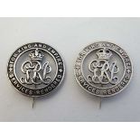 WWI  :  Two silver commemorative ' War Badges ' , numbered 491471 & 513032 , together with copies of