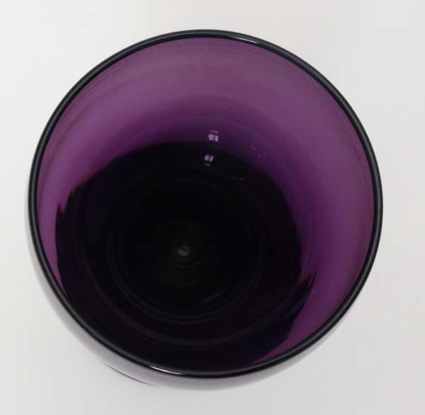 A 19thC amethyst glass  wine glass. Approx 6" tall  CONDITION: Please Note -  we do not make - Image 5 of 10