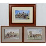 Adstock , Bucks,
Three watercolours
Two by JD Heap 99 ' Adstock Church 'and ' Adstock Priory '
And