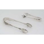 Silver sugar tongs with birds claw grips hallmarked  Sheffield 1960 maker Viners Ltd together with a