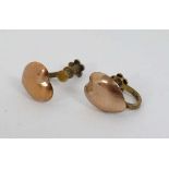 A pair of 9ct gold heart shaped earrings with screw clasps  CONDITION: Please Note -  we do not make