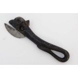 A vintage tin opener  , a cast iron tool in the form of a bull's head.
 CONDITION: Please Note -  we